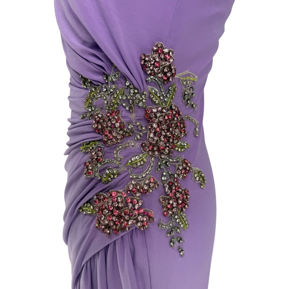 NWT Ieena‎ for Mac Duggal 2227 Lilac Lavender One-Shoulder Beaded Gown Sz 2 - Picture 6 of 12
